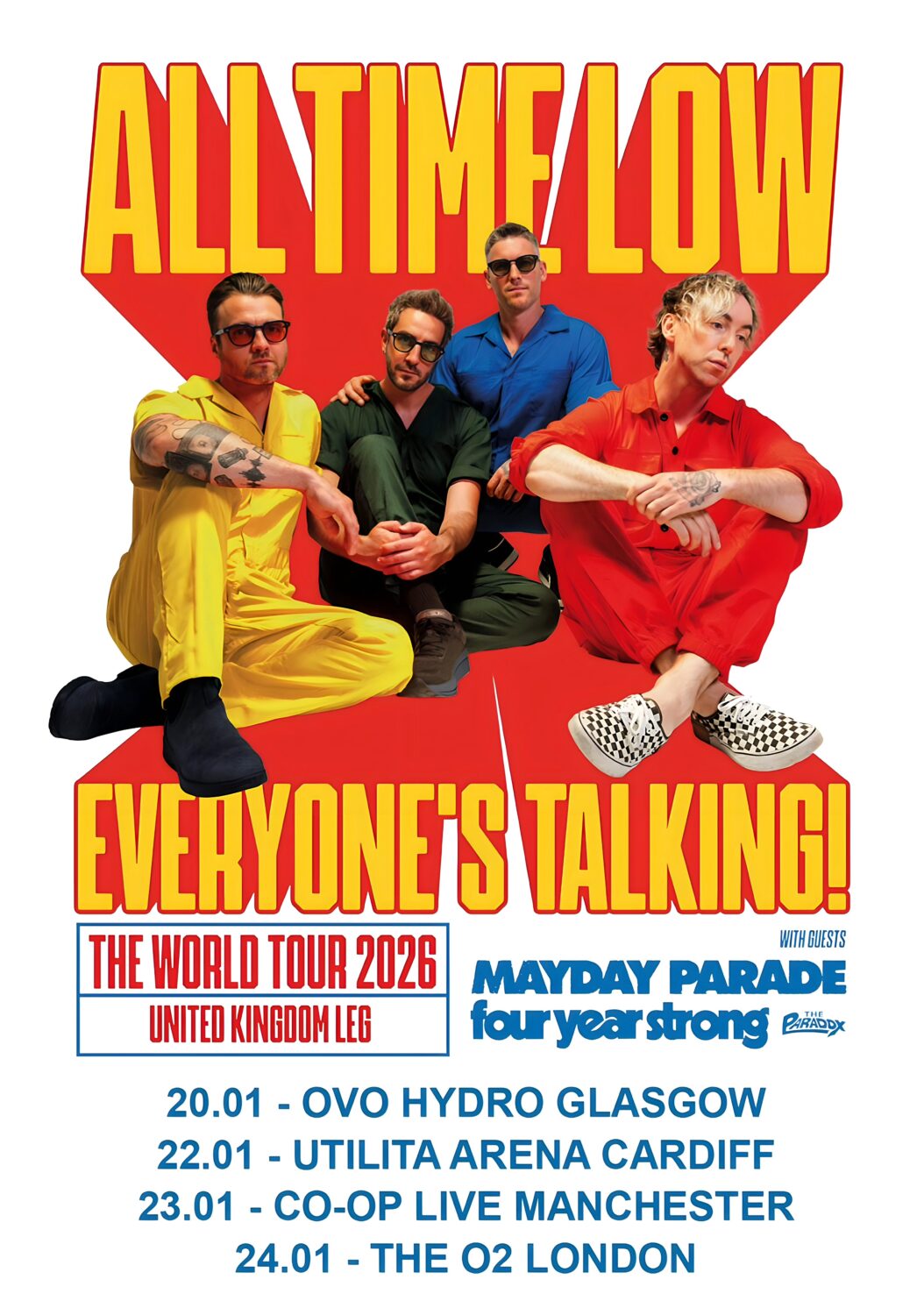 All Time Low 2026 & 2027 live concert poster